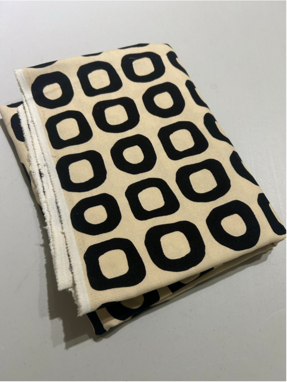 🔥3 for $40🔥 Fabric: 1 Yard + Geometric Print Fabric Home Accent Beige Black